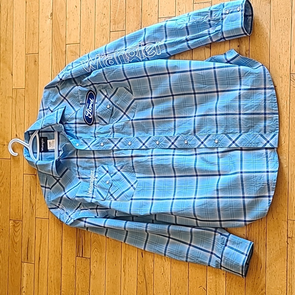 Mens Wrangler Ford snap button up XL